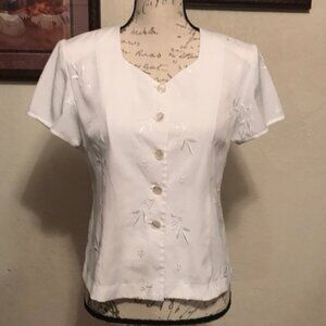 Vintage  White polyester top